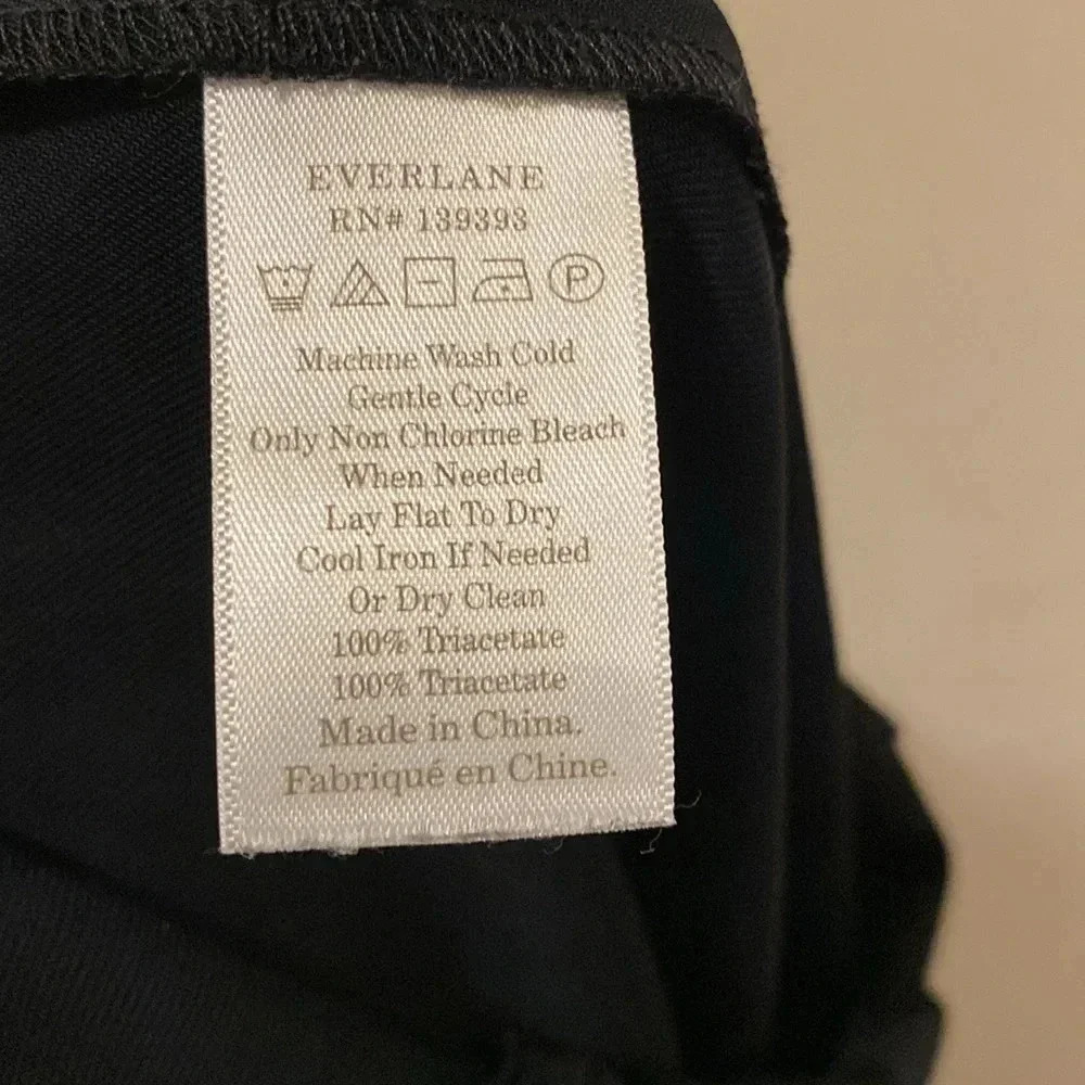 Everlane women’s jumpsuit - size 0 - solid black - wide leg - pockets - Picture 6 of 8